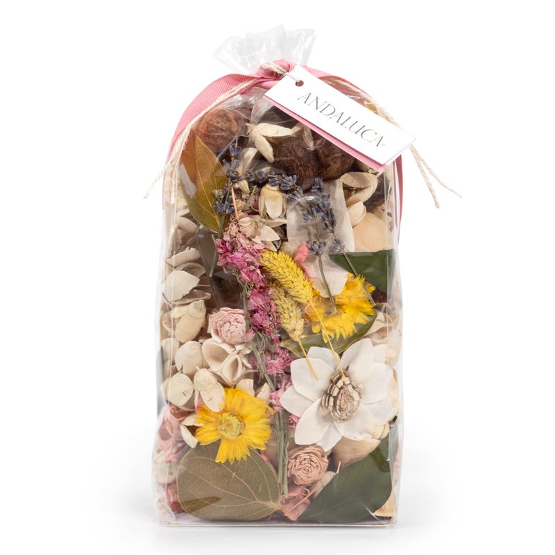 ANDALUCA Secrets of Spring Scented Potpourri | Made in California | Large 20 oz Bag + Fragrance Vial | Notes of Citron, Jasmine and Soft Woods | Floral Spring Home Fragrance - Image 1